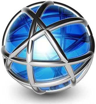 round glass ball logo